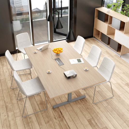 T-EASY Tabella della conferenza | 2000 x 1200 mm (8-10 persone), quercia ambra elettrificata
