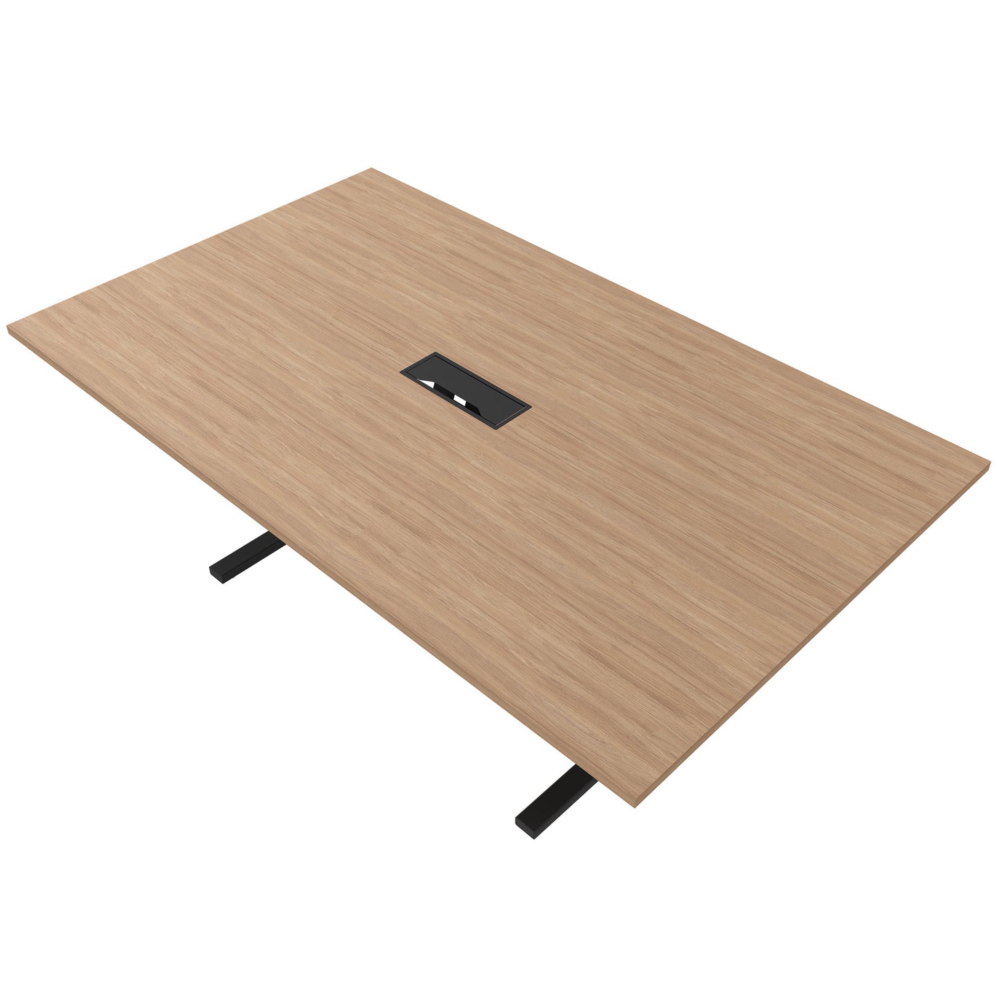 T-EASY Tableau de conférence | 2000 x 1200 mm (8 - 10 personnes), électrifié, chêne ambre