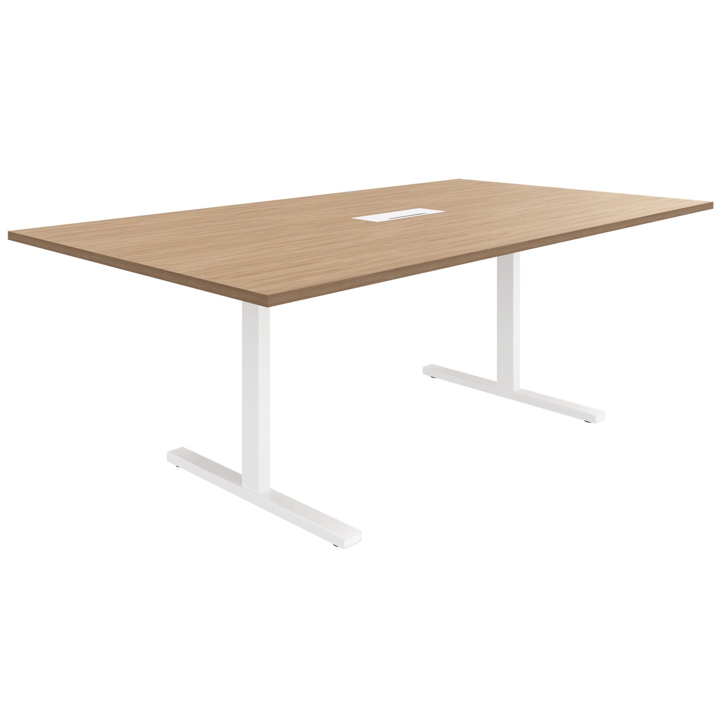 T-EASY Tableau de conférence | 2000 x 1200 mm (8 - 10 personnes), électrifié, chêne ambre