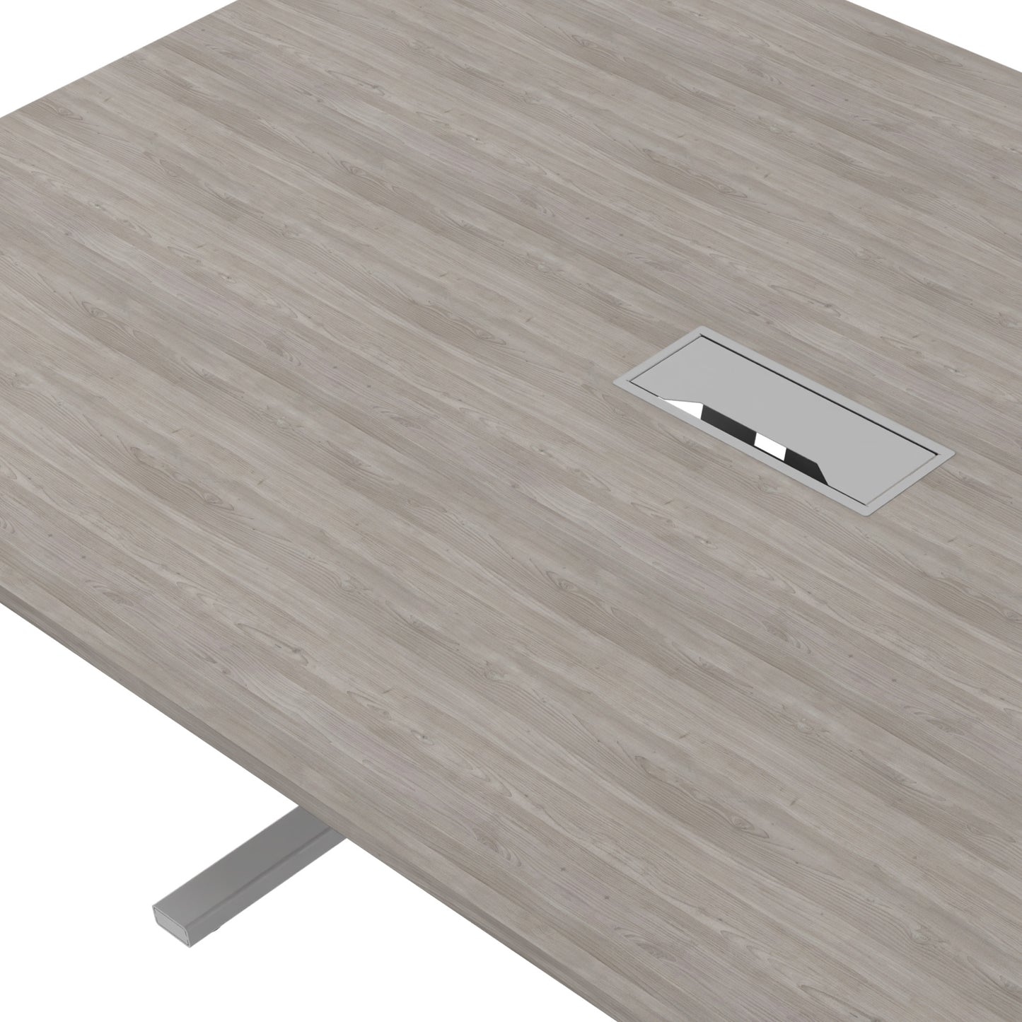 T-EASY Tableau de conférence | 2000 x 1200 mm (8 - 10 personnes), électrifié, gris de chêne nord