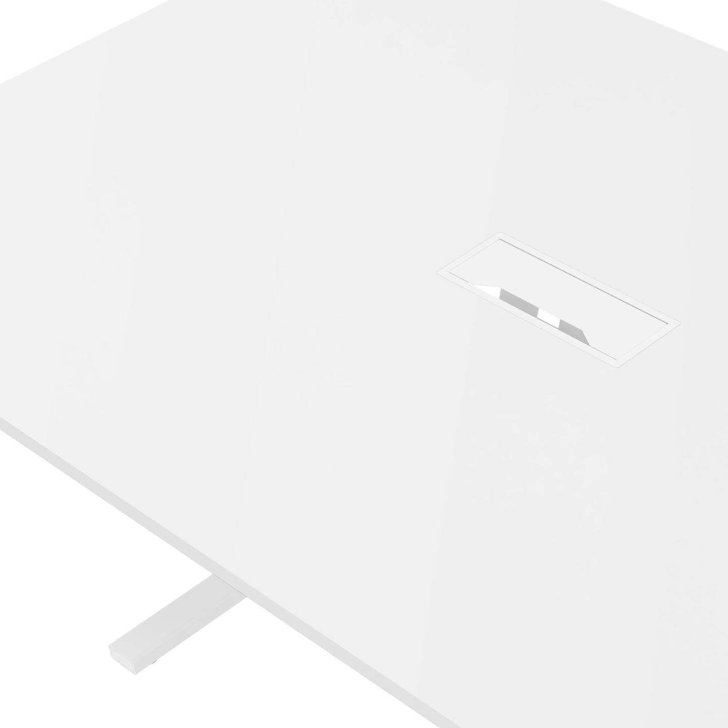 T-EASY Konferenztisch | 2000 x 1200 mm (8 - 10 Personen), elektrifiziert, Weiß