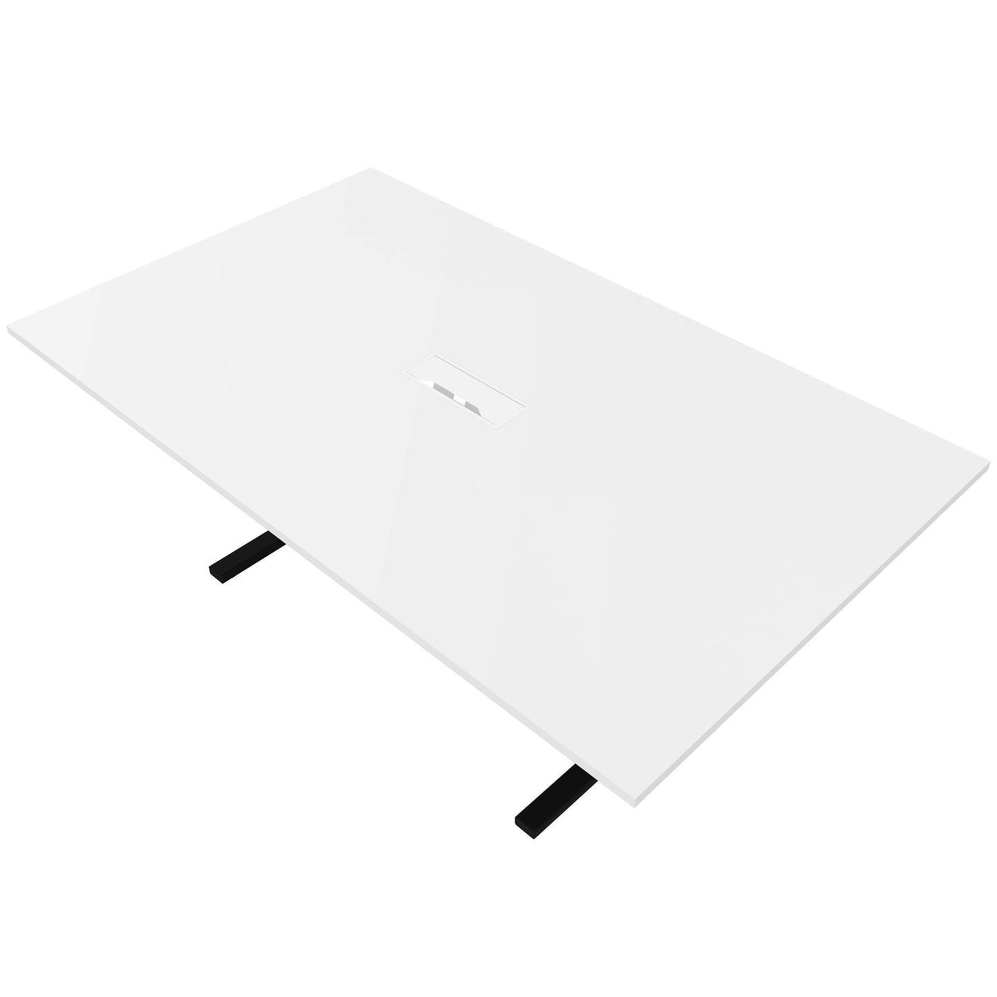 T-EASY Konferenztisch | 2000 x 1200 mm (8 - 10 Personen), elektrifiziert, Weiß