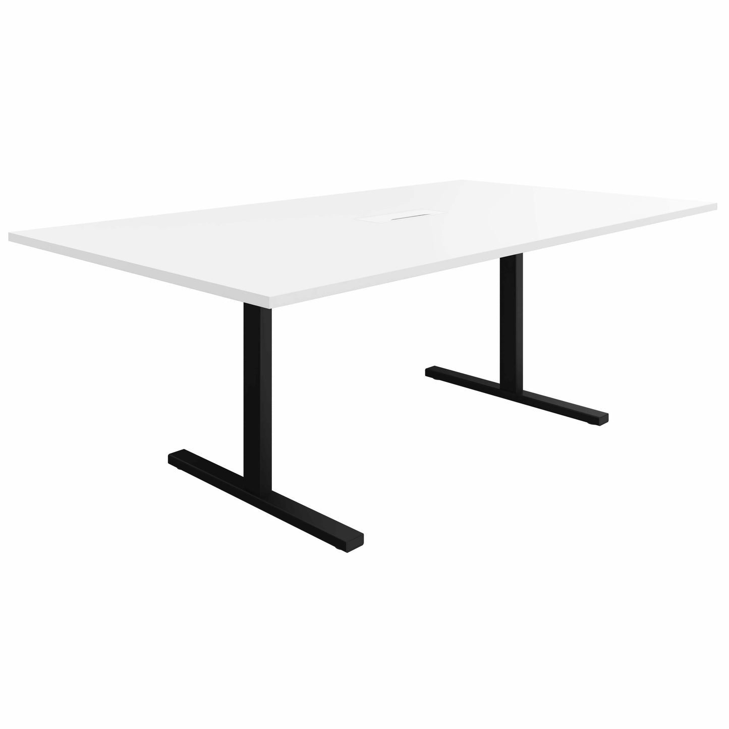 T-EASY Konferenztisch | 2000 x 1200 mm (8 - 10 Personen), elektrifiziert, Weiß