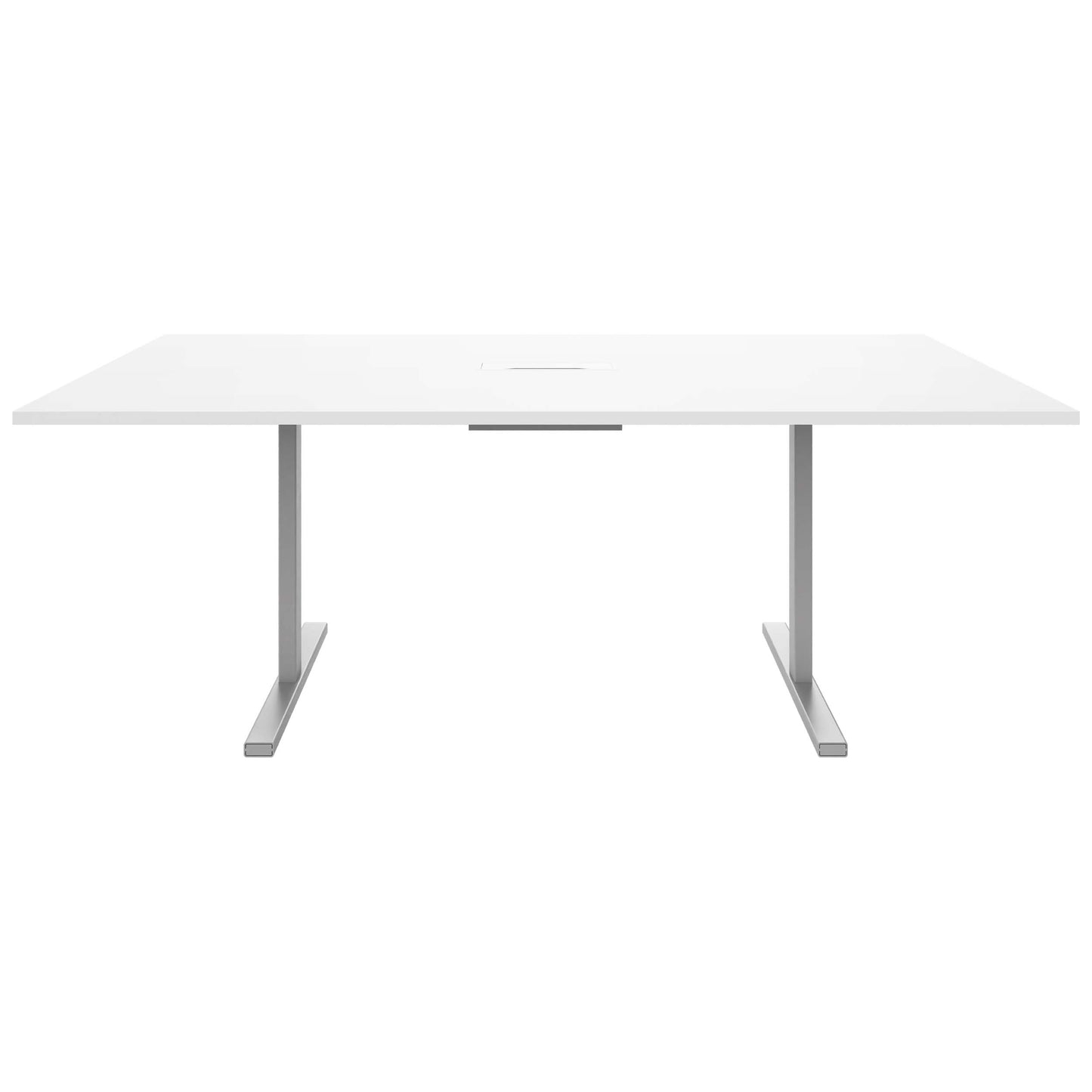 T-EASY Konferenztisch | 2000 x 1200 mm (8 - 10 Personen), elektrifiziert, Weiß