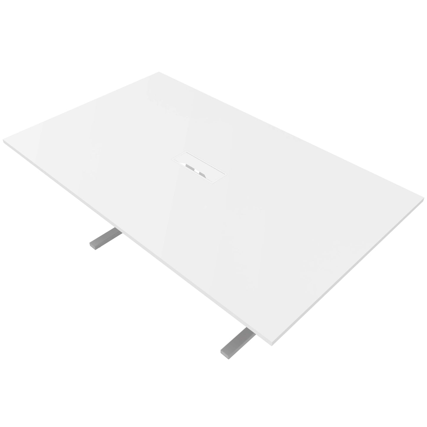 T-EASY Konferenztisch | 2000 x 1200 mm (8 - 10 Personen), elektrifiziert, Weiß