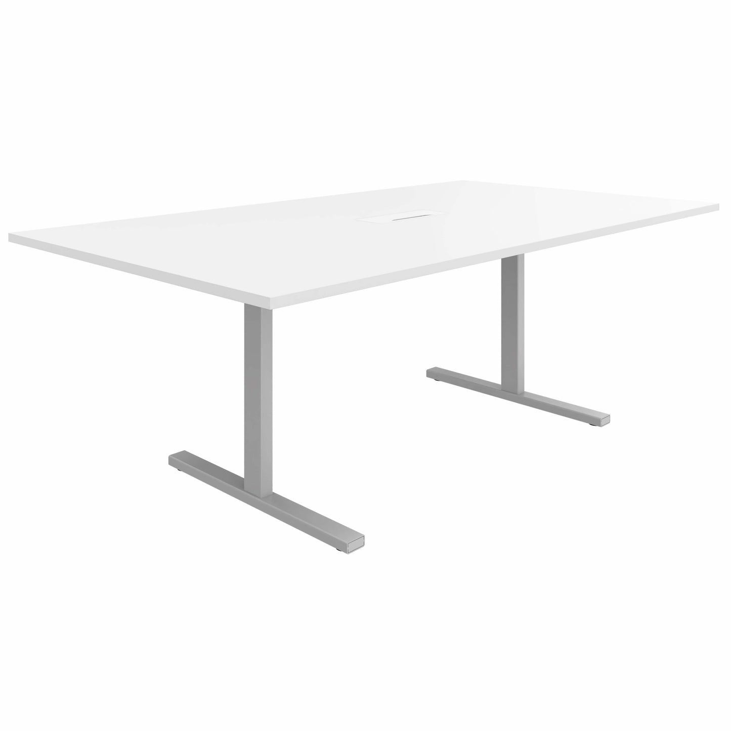 T-EASY Konferenztisch | 2000 x 1200 mm (8 - 10 Personen), elektrifiziert, Weiß