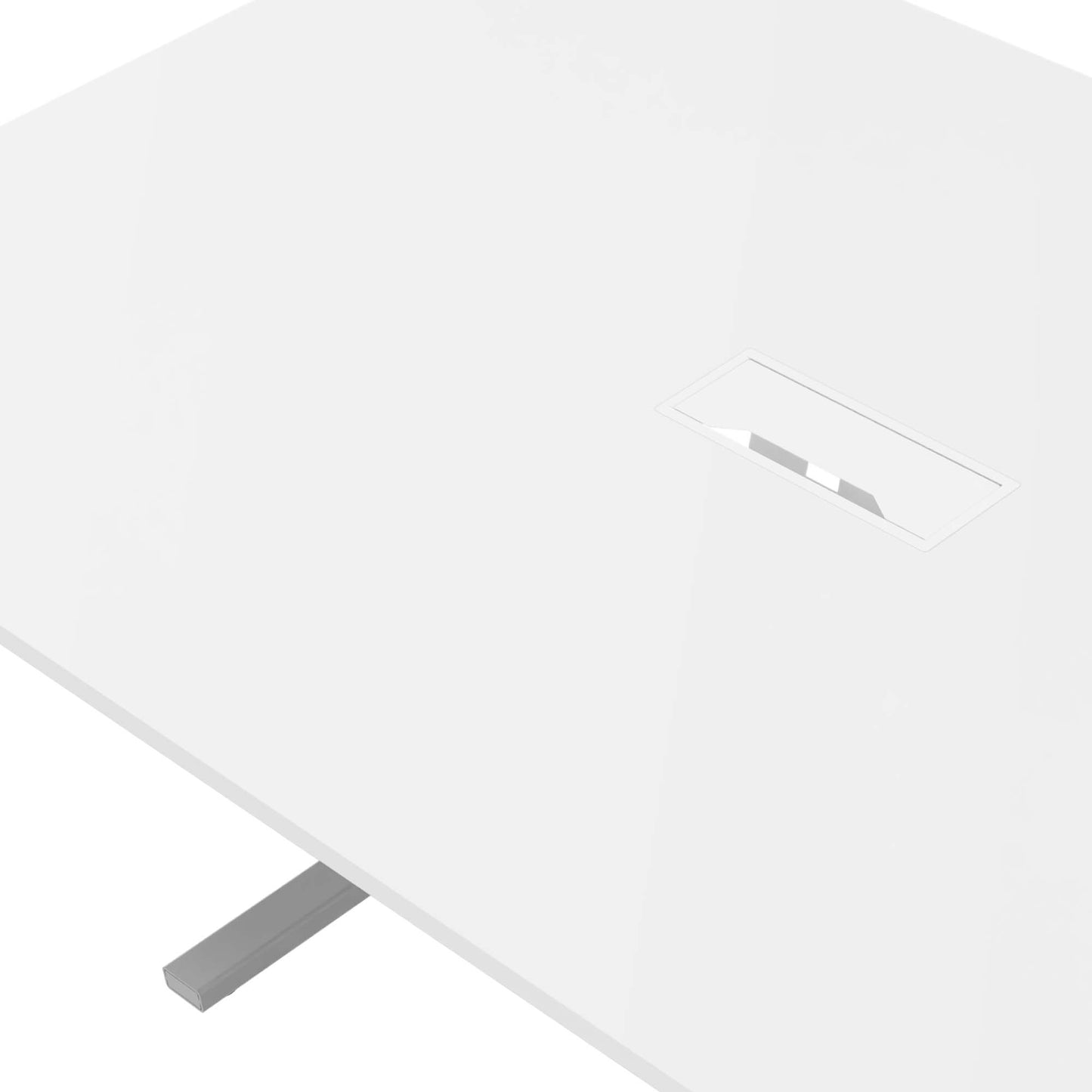 T-EASY Konferenztisch | 2000 x 1200 mm (8 - 10 Personen), elektrifiziert, Weiß