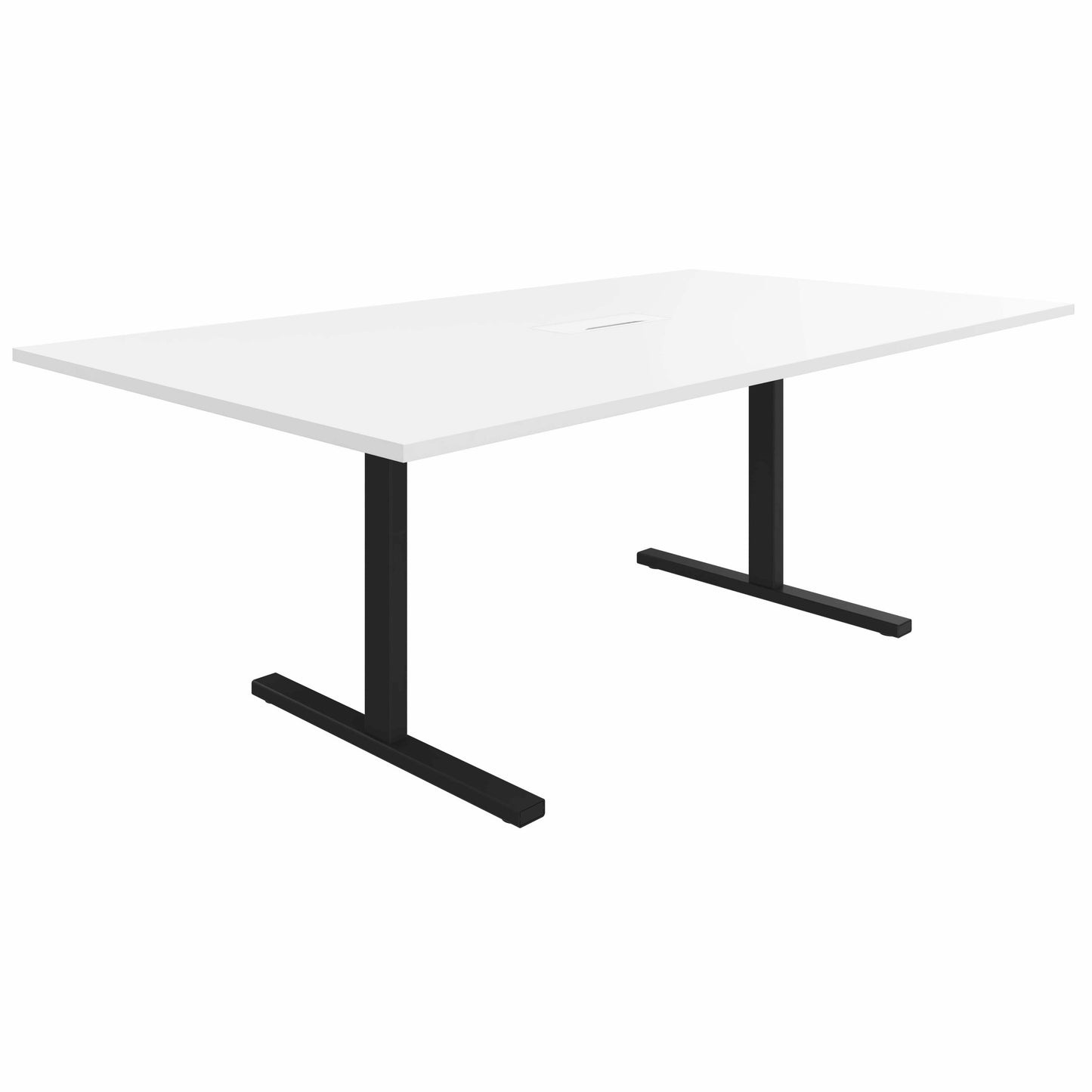 T-EASY Konferenztisch | 2000 x 1200 mm (8 - 10 Personen), elektrifiziert, Weiß