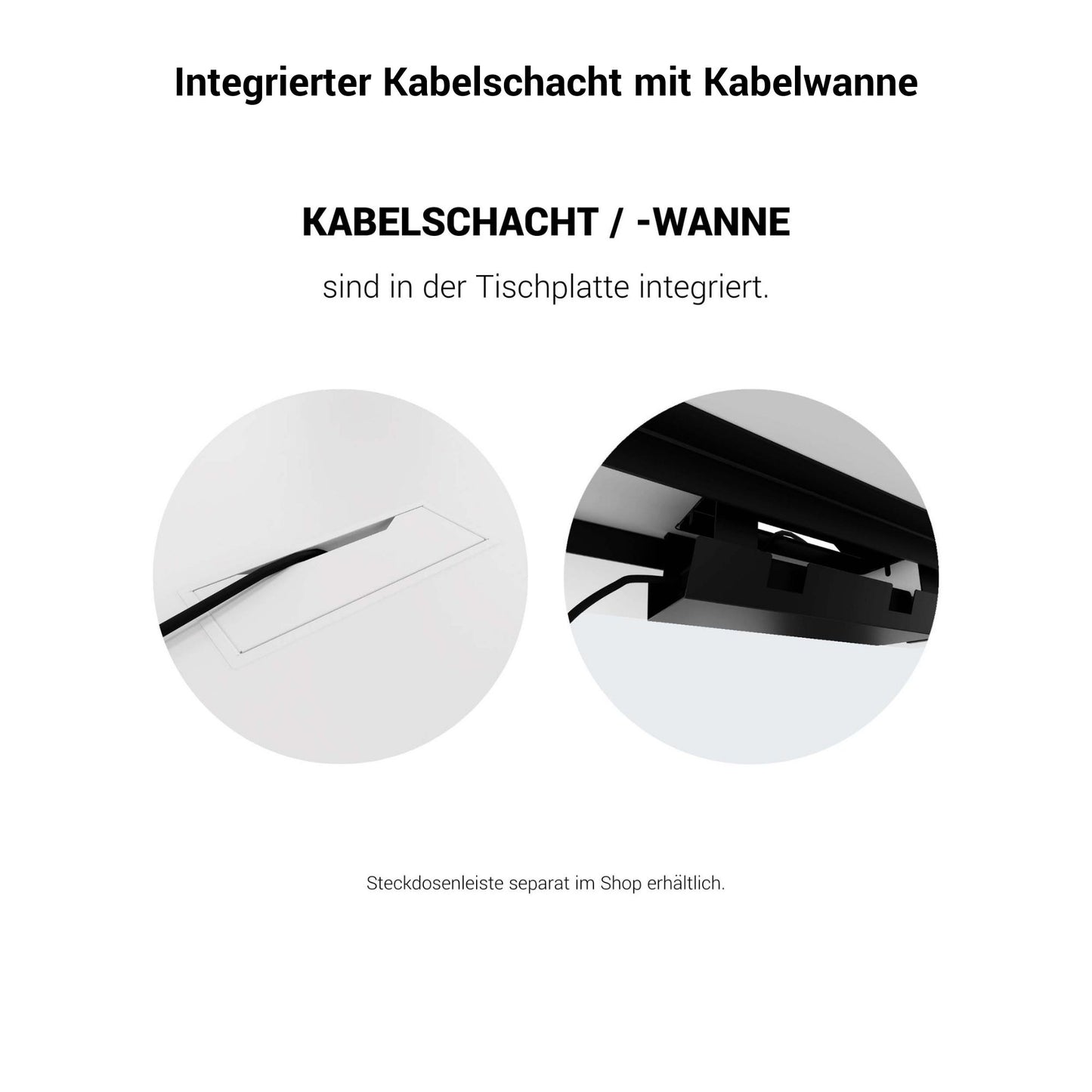 T-EASY Konferenztisch | 2000 x 1200 mm (8 - 10 Personen), elektrifiziert, Weiß