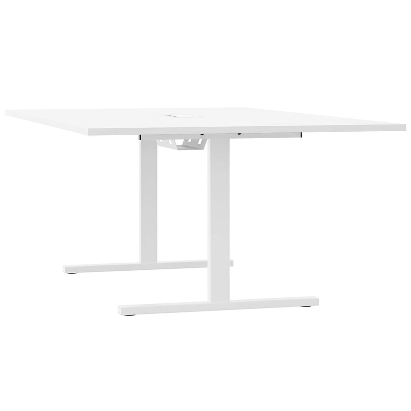 T-EASY Konferenztisch | 2000 x 1200 mm (8 - 10 Personen), elektrifiziert, Weiß
