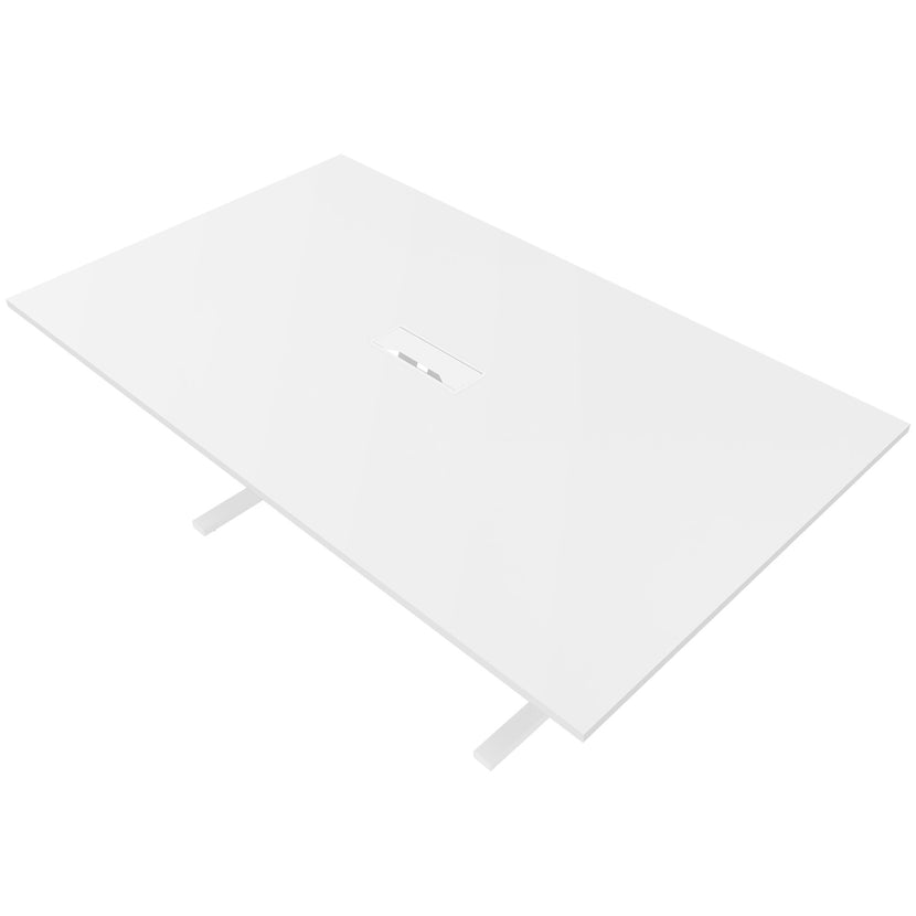 T-EASY Konferenztisch | 2000 x 1200 mm (8 - 10 Personen), elektrifiziert, Weiß