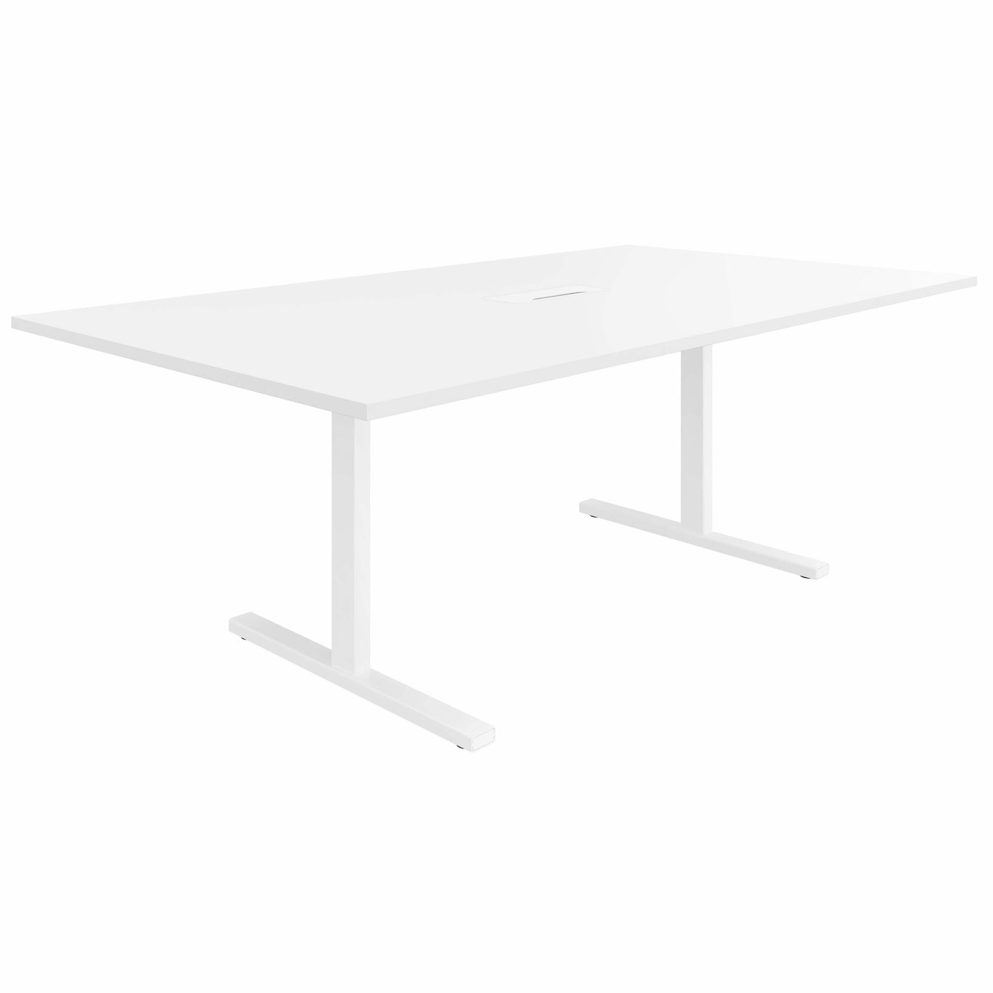 T-EASY Konferenztisch | 2000 x 1200 mm (8 - 10 Personen), elektrifiziert, Weiß