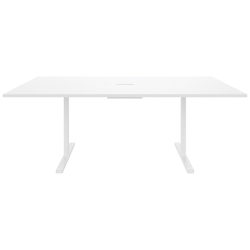 T-EASY Konferenztisch | 2000 x 1200 mm (8 - 10 Personen), elektrifiziert, Weiß