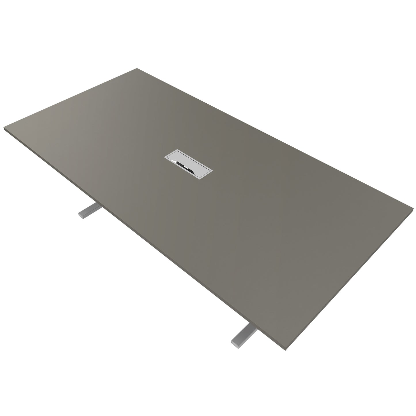 T-EASY Tableau de conférence | 2400 x 1200 mm (10 - 12 personnes), électrifié, gris cubanite