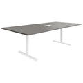 T-EASY Konferenztisch | 2400 x 1200 mm (10 - 12 Personen), elektrifiziert, Cubanitgrau - 8 Thumbnail Image