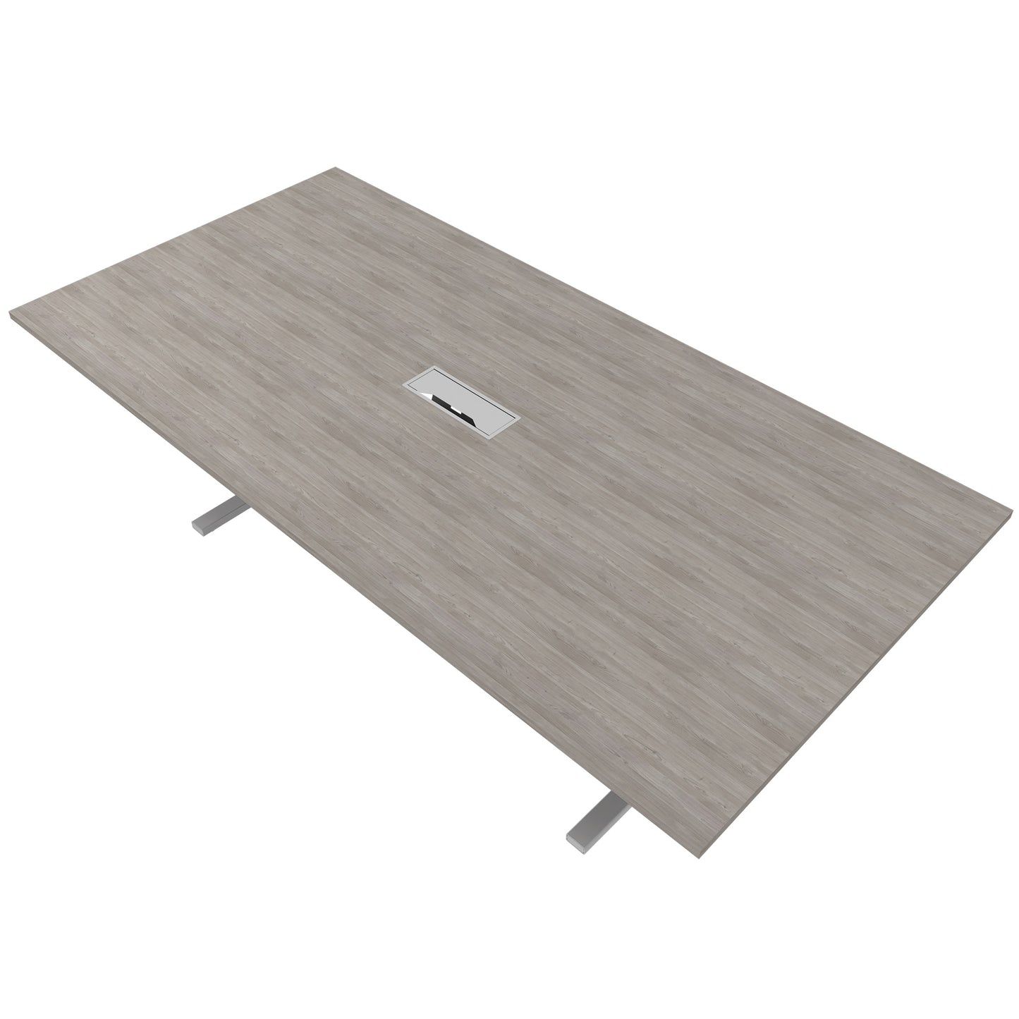 T-EASY Tableau de conférence | 2400 x 1200 mm (10 - 12 personnes), électrifié, gris de chêne nord