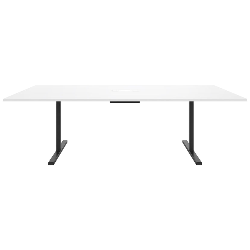 T-sey conference table | 2400 x 1200 mm (10 - 12 people), electrified, white