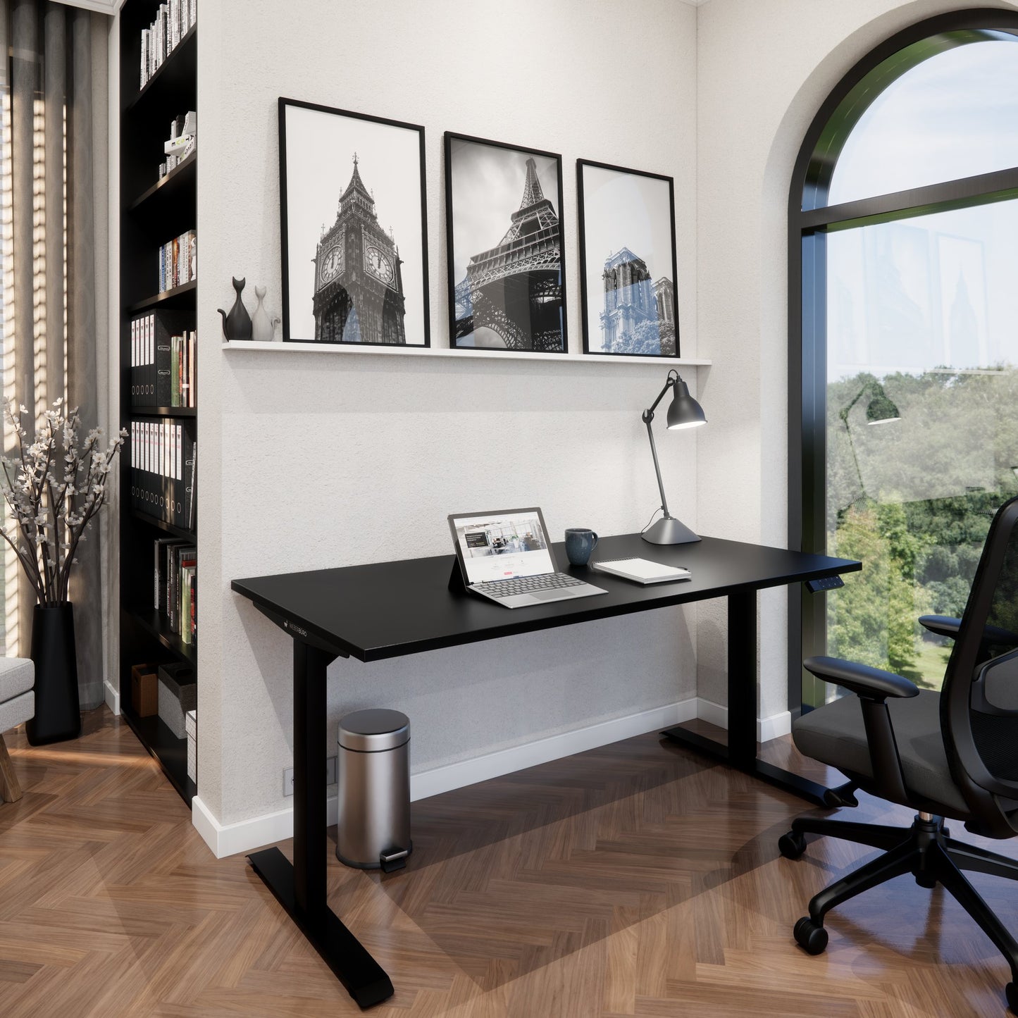 TELDRA Home, Bureau à 2 moteurs | 1200 - 1600 mm, réglable à hauteur électrique, noir