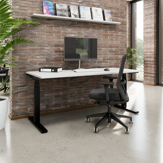 TELDRA Office, Desk a 2 motori | 1200 - 1800 x 800 mm, regolabile in altezza elettricamente, grigio perla