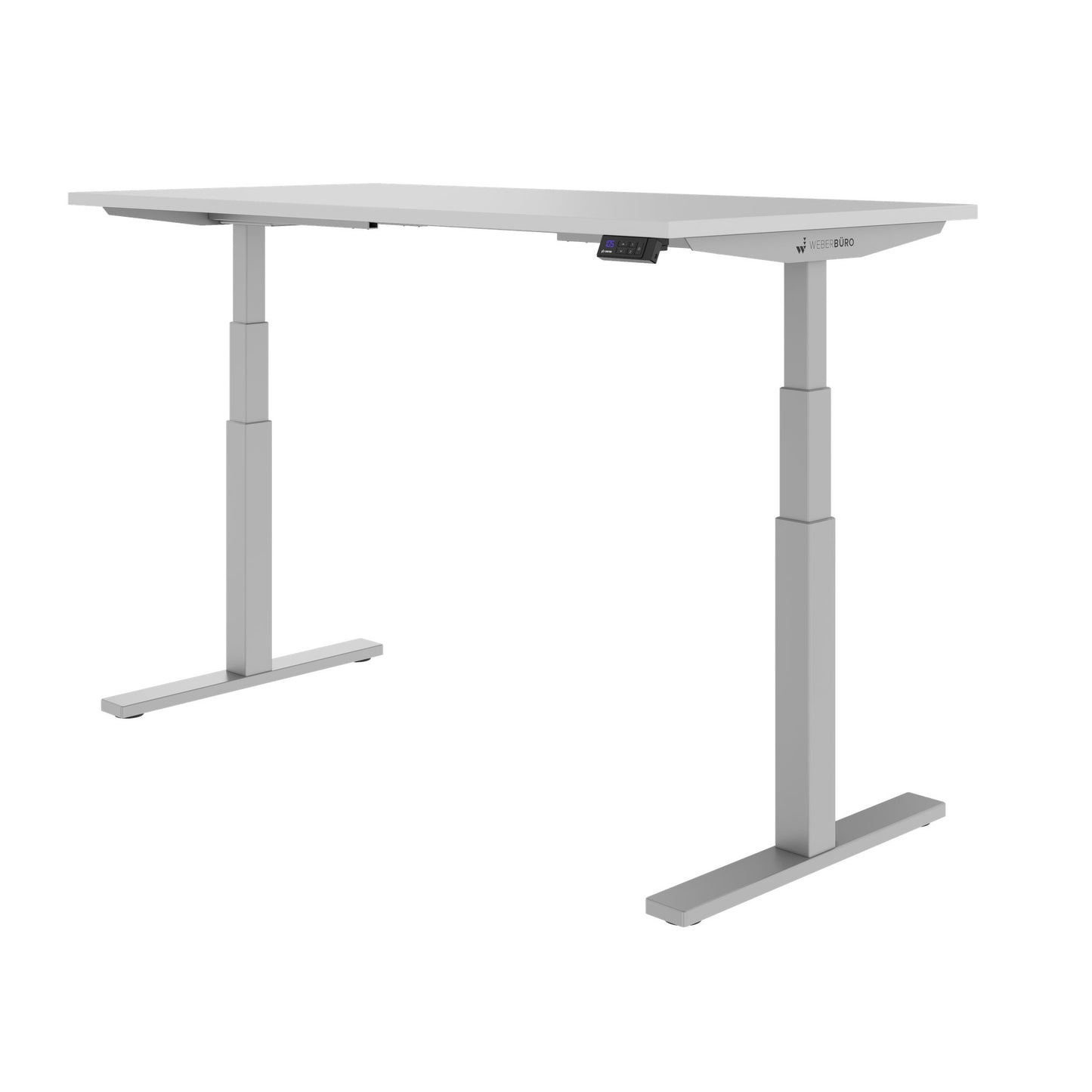 TELDRA Office, 2-Motoren-Schreibtisch | 1600 - 1800 mm, elektrisch höhenverstellbar, Perlgrau