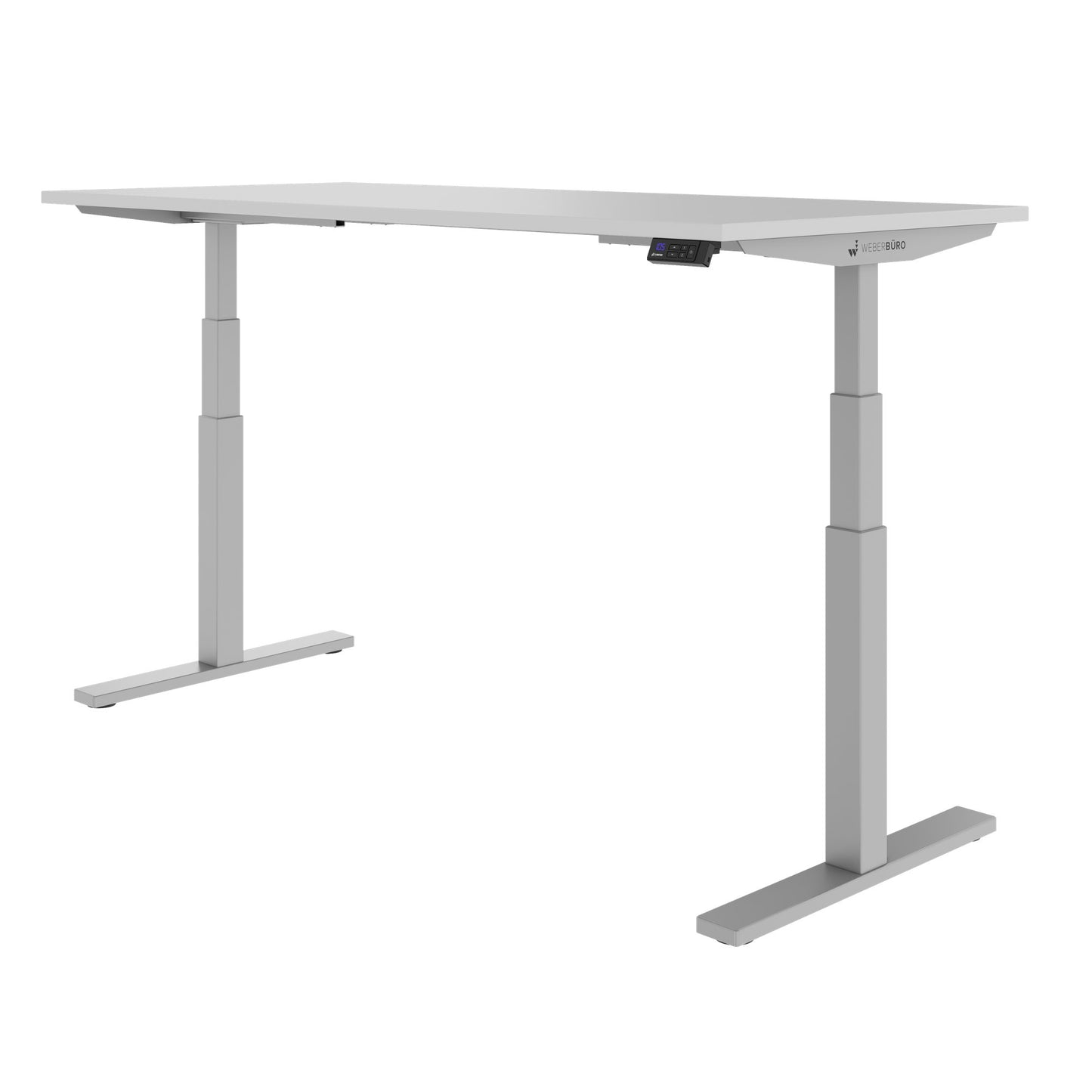 TELDRA Office, 2-Motoren-Schreibtisch | 1600 - 1800 mm, elektrisch höhenverstellbar, Perlgrau