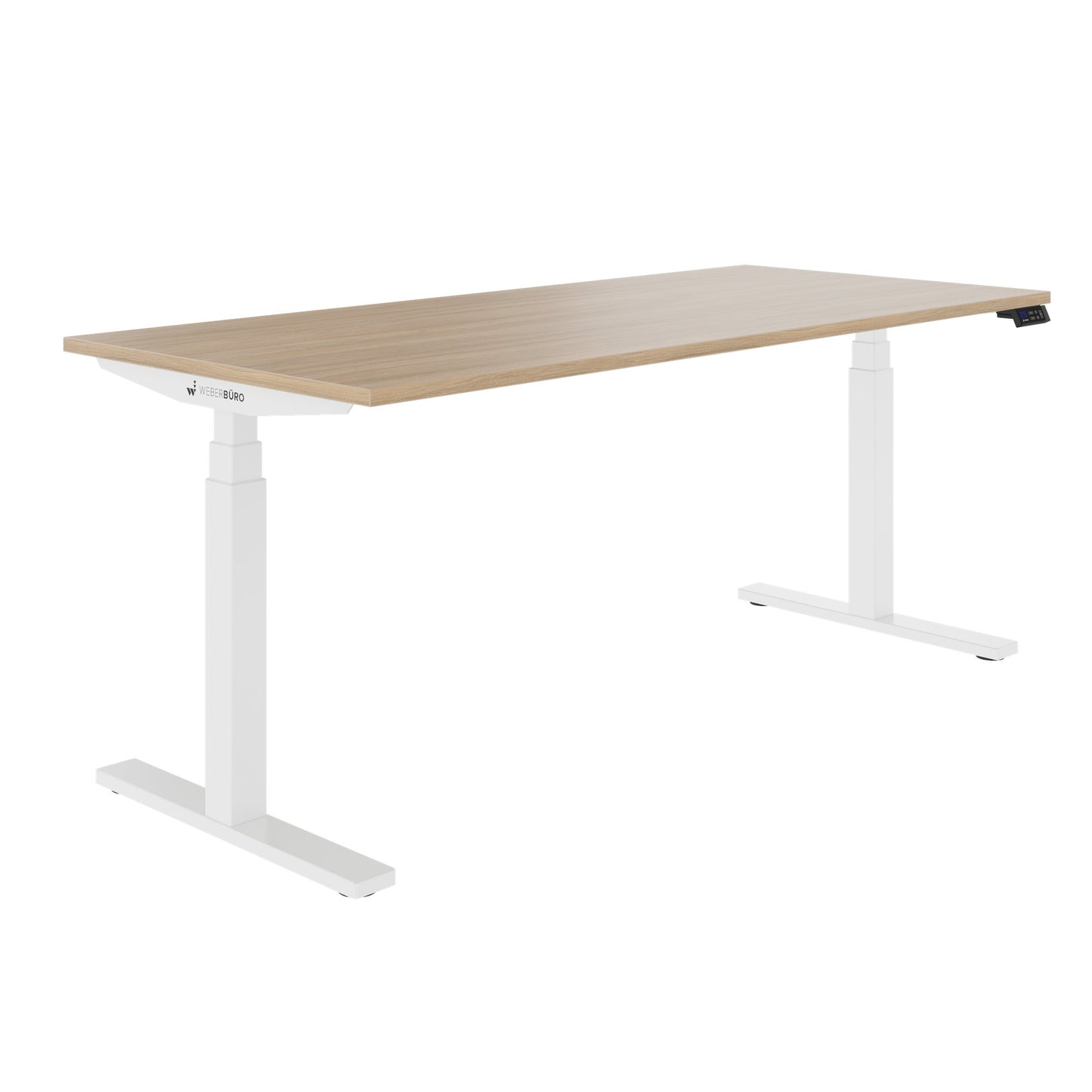 TELDRA Office, 2-Motoren-Schreibtisch | 1200 - 2000 x 800 mm, elektrisch höhenverstellbar, Bernsteineiche