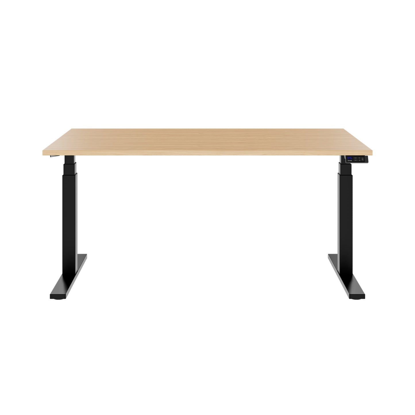 TELDRA Office, Bureau à 2 moteurs | 1600 - 1800 x 800 mm, réglable à hauteur électrique, en chêne en placage en bois réel