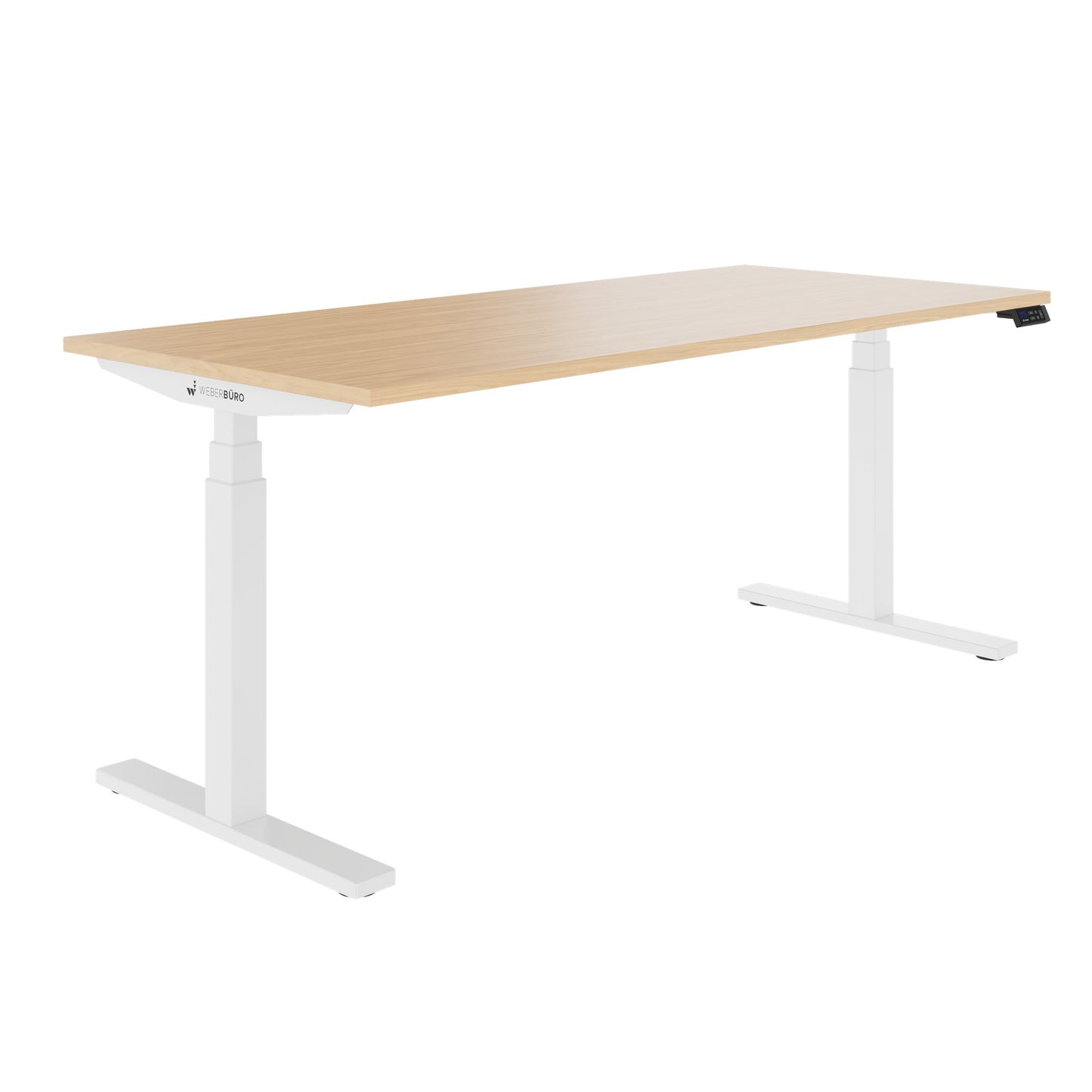 TELDRA Office, 2-Motoren-Schreibtisch | 1600 - 1800 x 800 mm, elektrisch höhenverstellbar, Echtholz-Furnier Eiche
