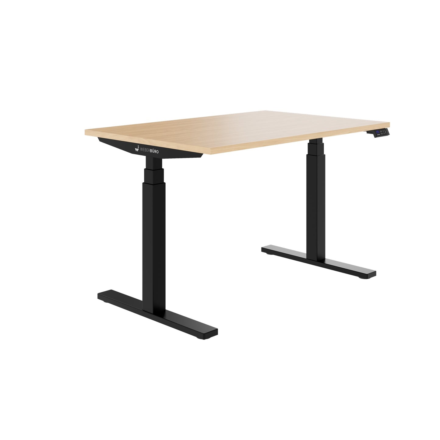 TELDRA Office, 2-Motoren-Schreibtisch | 1600 - 1800 x 800 mm, elektrisch höhenverstellbar, Echtholz-Furnier Eiche