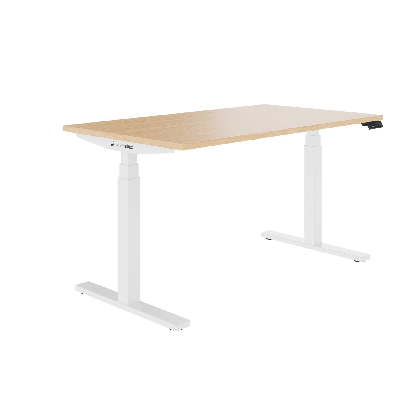 TELDRA Office, 2-Motoren-Schreibtisch | 1600 - 1800 x 800 mm, elektrisch höhenverstellbar, Echtholz-Furnier Eiche