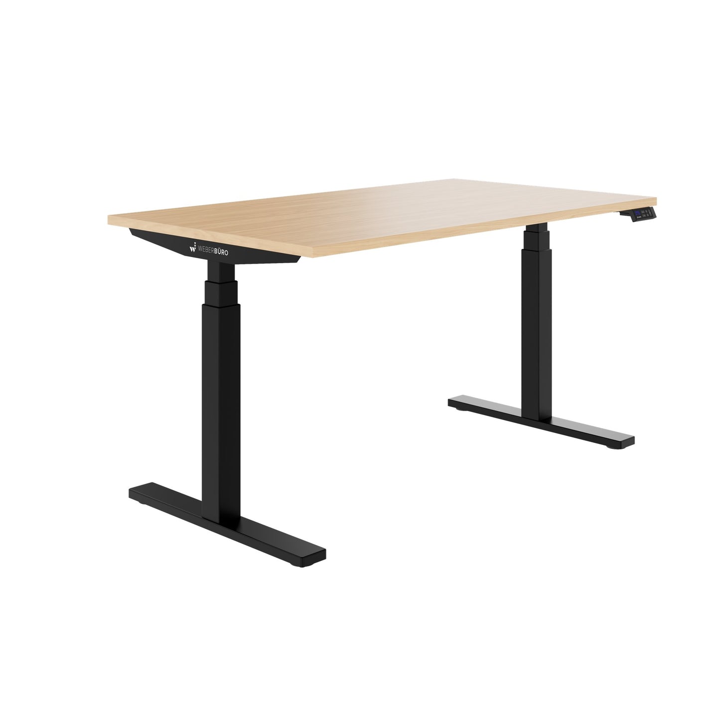 TELDRA Office, 2-Motoren-Schreibtisch | 1600 - 1800 x 800 mm, elektrisch höhenverstellbar, Echtholz-Furnier Eiche