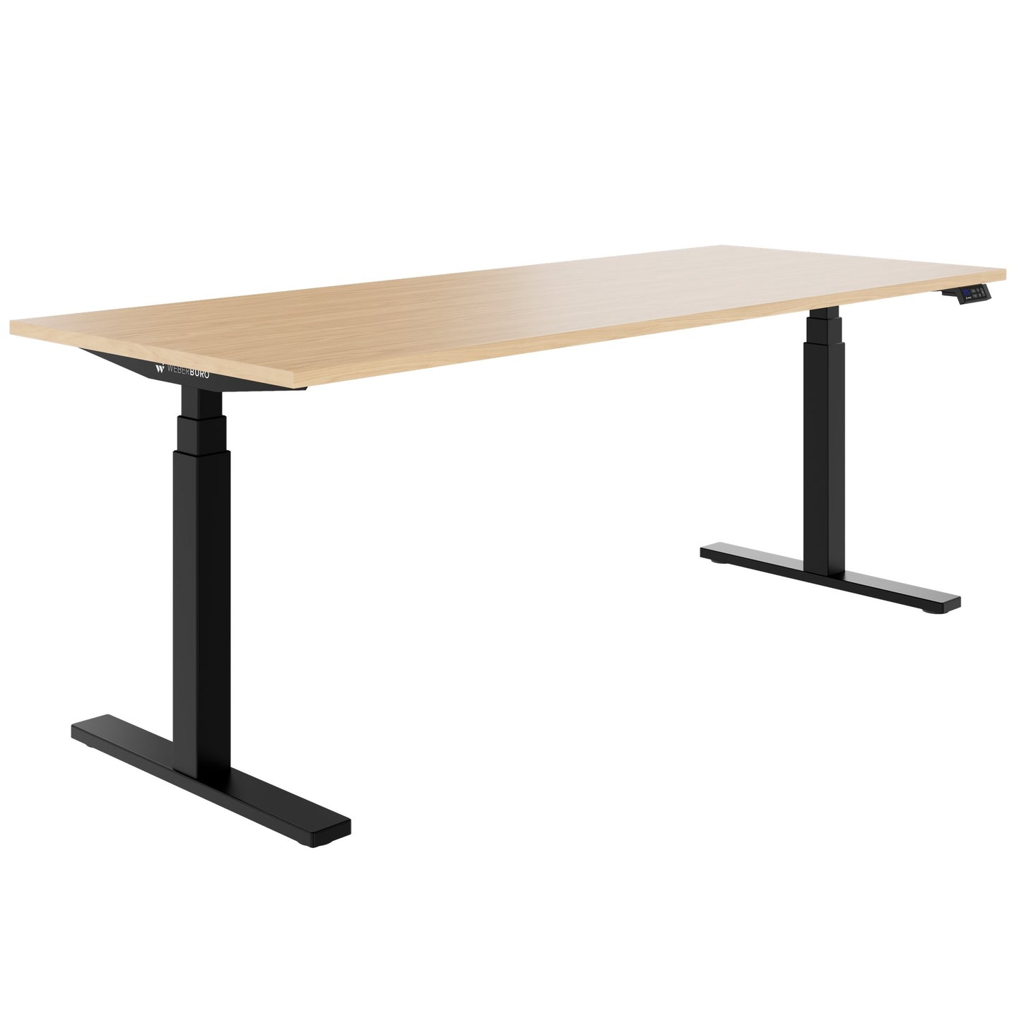 TELDRA Office, 2-Motoren-Schreibtisch | 1600 - 1800 x 800 mm, elektrisch höhenverstellbar, Echtholz-Furnier Eiche