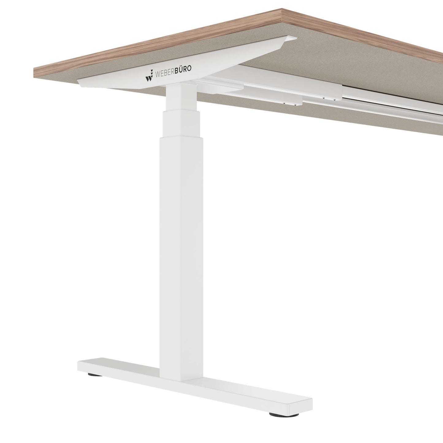 TELDRA Office, 2-Motoren-Schreibtisch | 1600 - 1800 x 800 mm, elektrisch höhenverstellbar, Echtholz-Furnier Nussbaum
