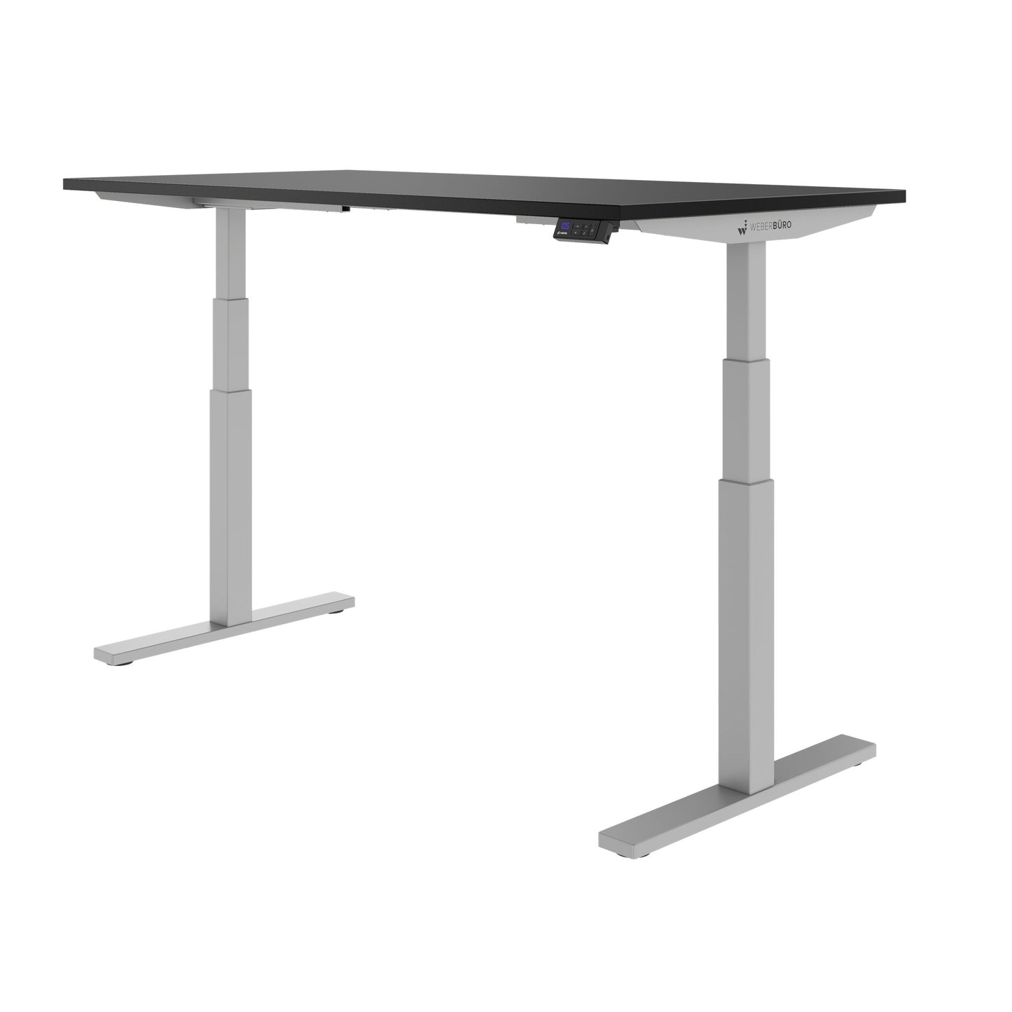 TELDRA Office, Bureau à 2 moteurs | 1600 - 1800 x 800 mm, réglable à hauteur électrique, charbon de bois en linoléum