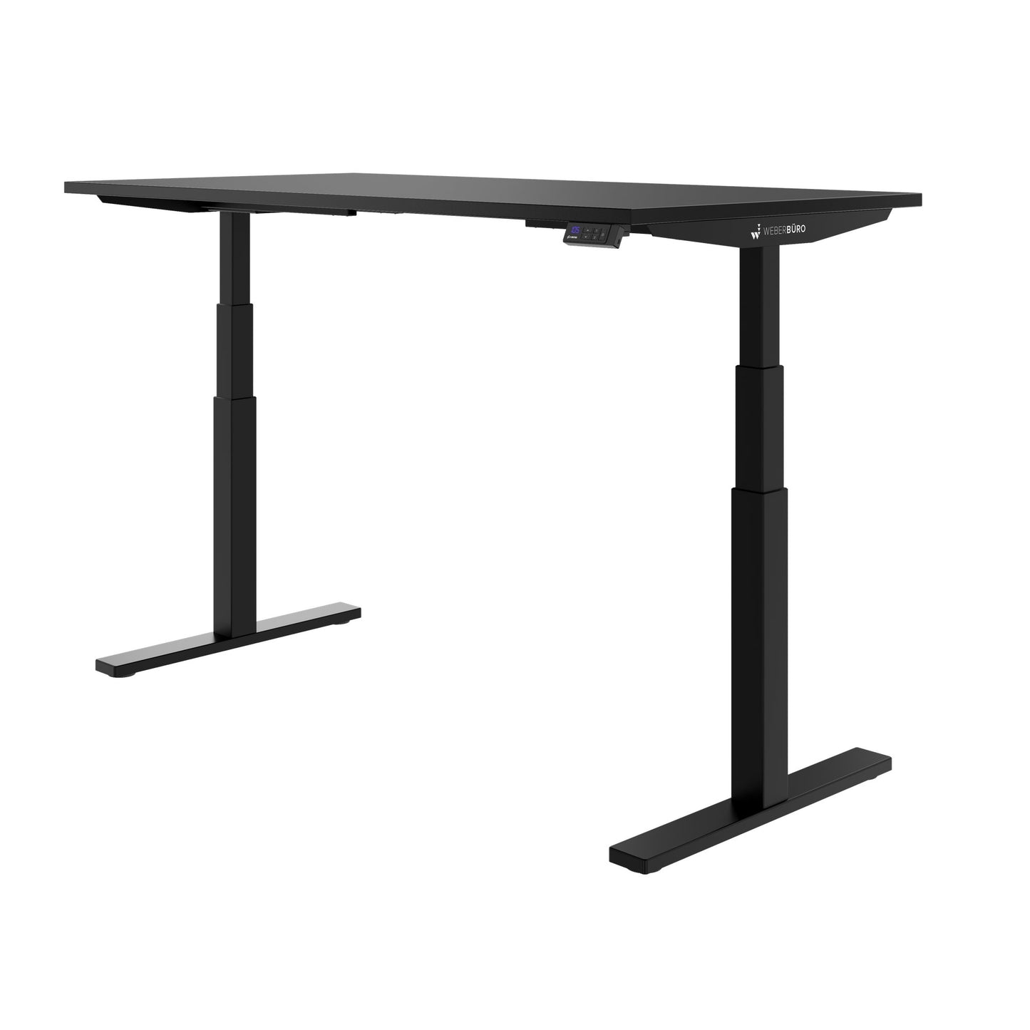 TELDRA Office, Bureau à 2 moteurs | 1600 - 1800 x 800 mm, réglable à hauteur électrique, charbon de bois en linoléum