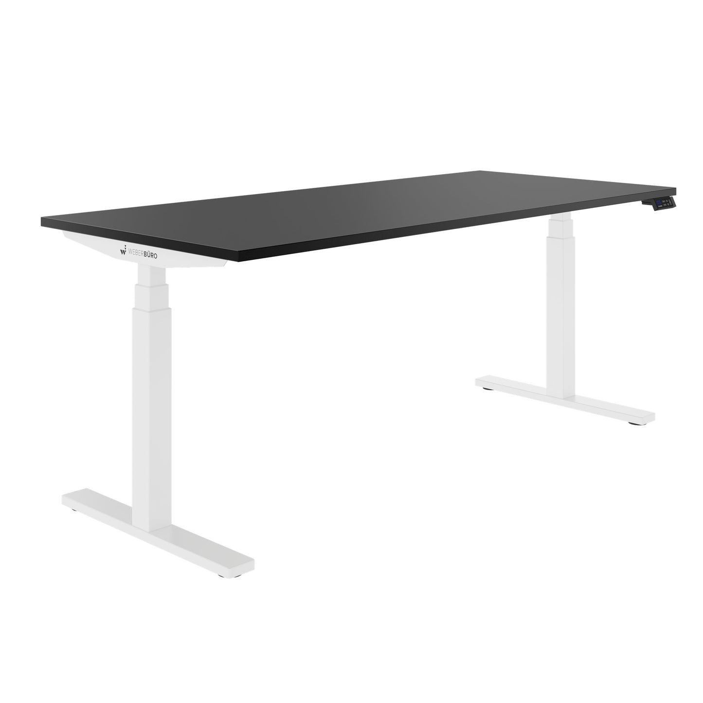 TELDRA Office, Bureau à 2 moteurs | 1600 - 1800 x 800 mm, réglable à hauteur électrique, charbon de bois en linoléum
