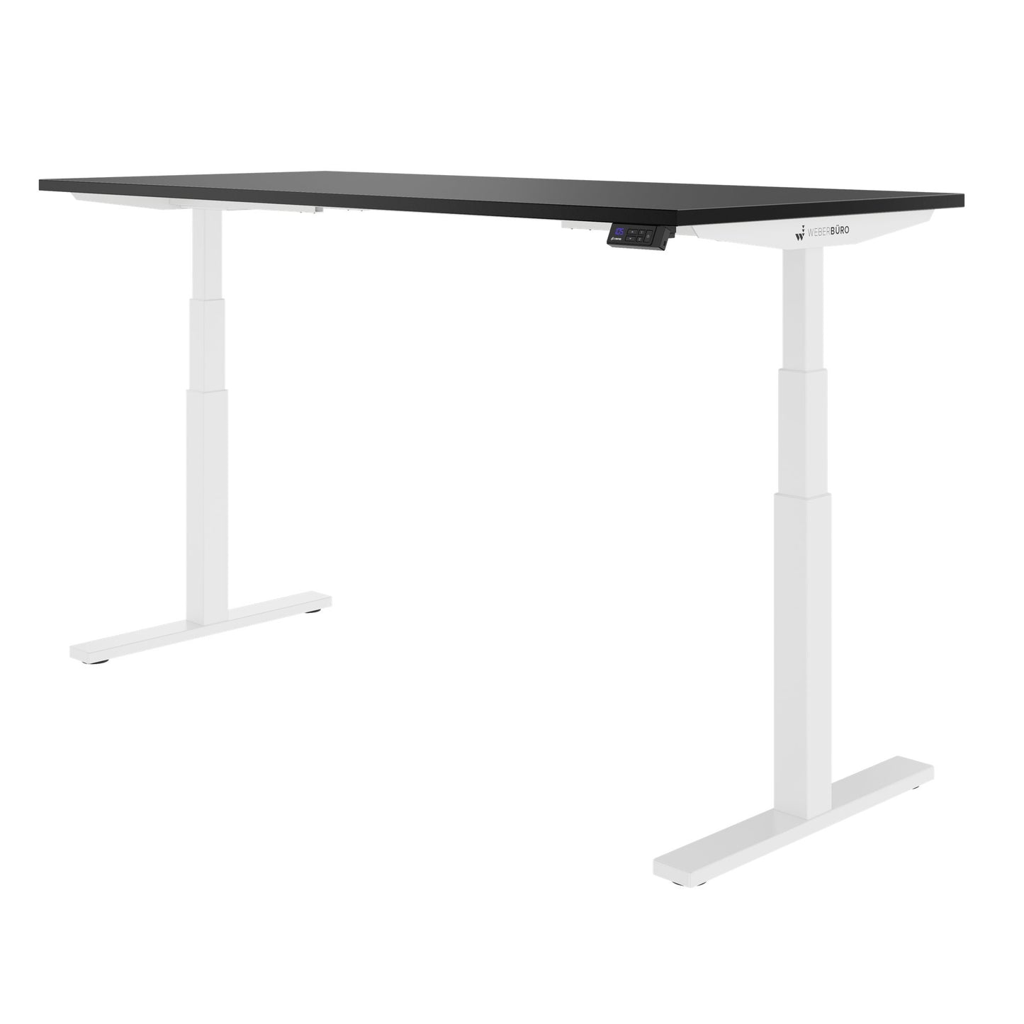 TELDRA Office, Bureau à 2 moteurs | 1600 - 1800 x 800 mm, réglable à hauteur électrique, charbon de bois en linoléum