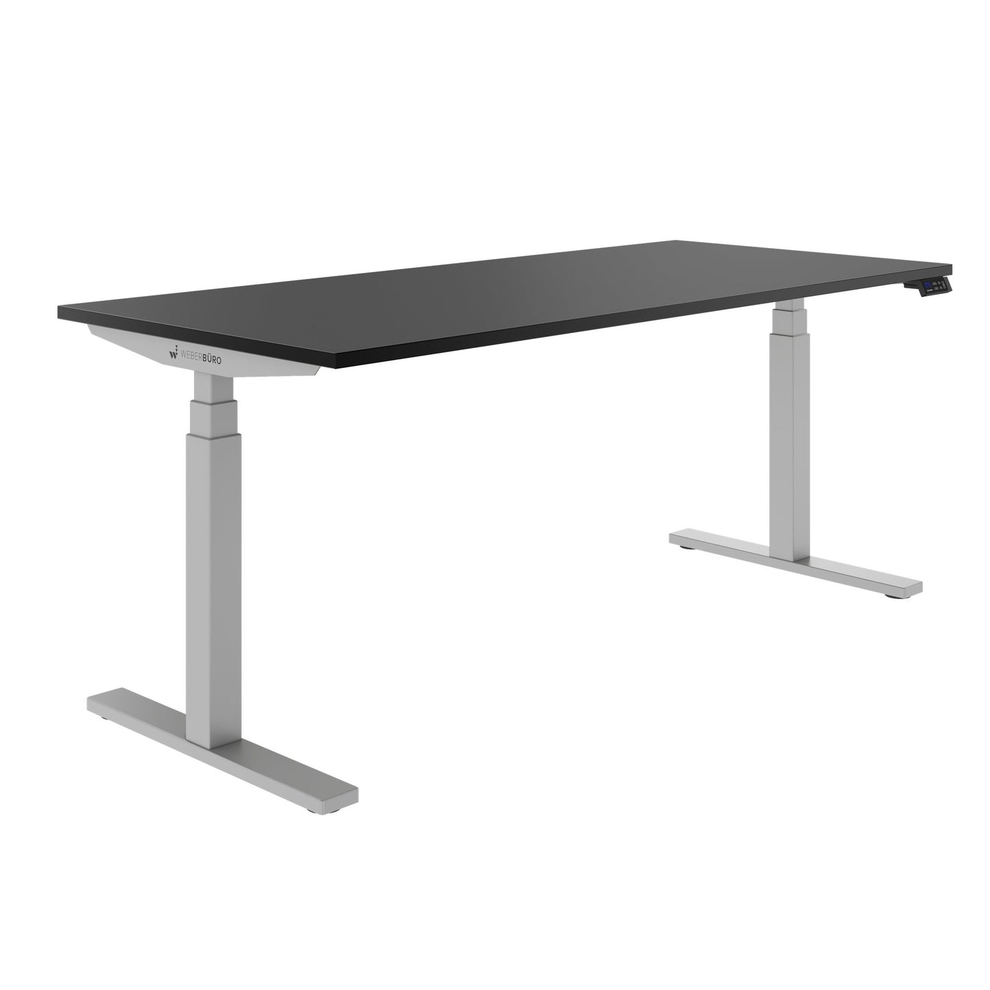 TELDRA Office, Bureau à 2 moteurs | 1600 - 1800 x 800 mm, réglable à hauteur électrique, charbon de bois en linoléum