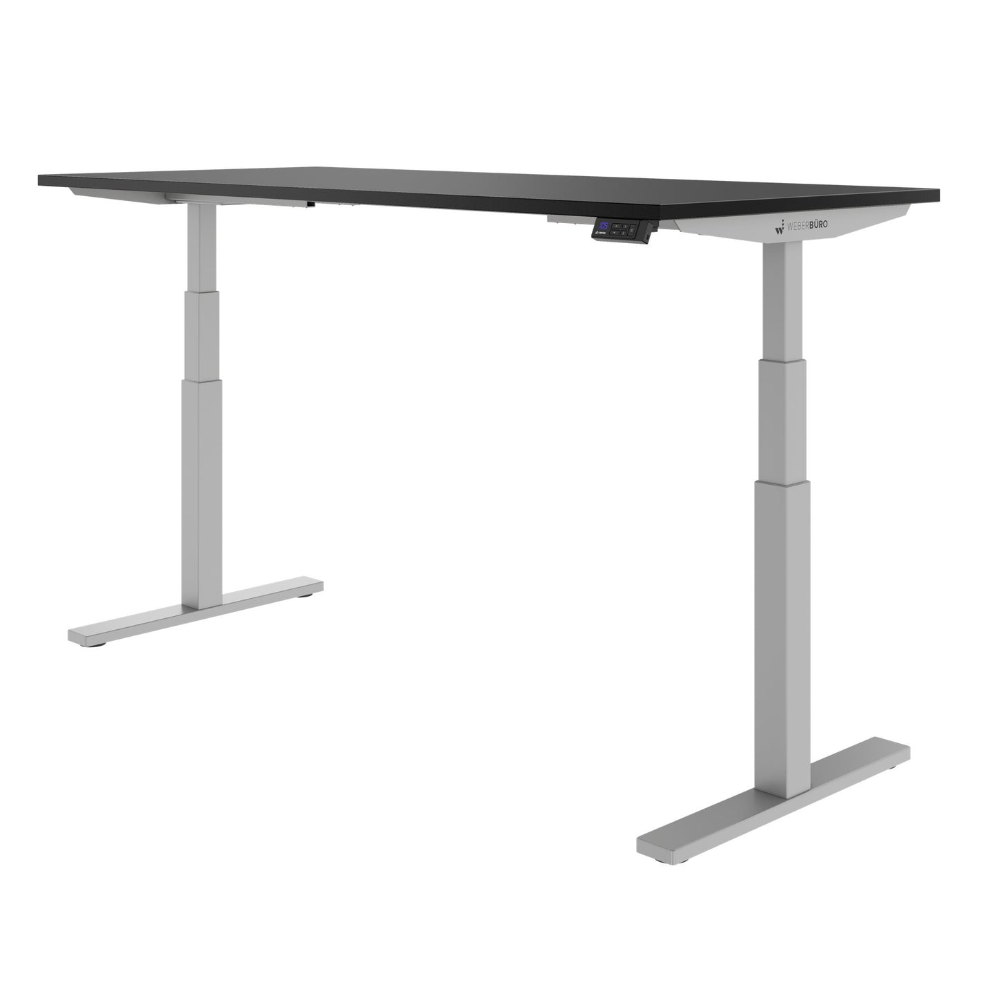 TELDRA Office, Bureau à 2 moteurs | 1600 - 1800 x 800 mm, réglable à hauteur électrique, charbon de bois en linoléum