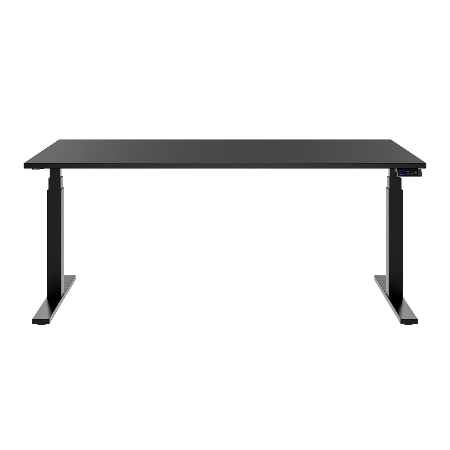 TELDRA Office, Bureau à 2 moteurs | 1600 - 1800 x 800 mm, réglable à hauteur électrique, charbon de bois en linoléum