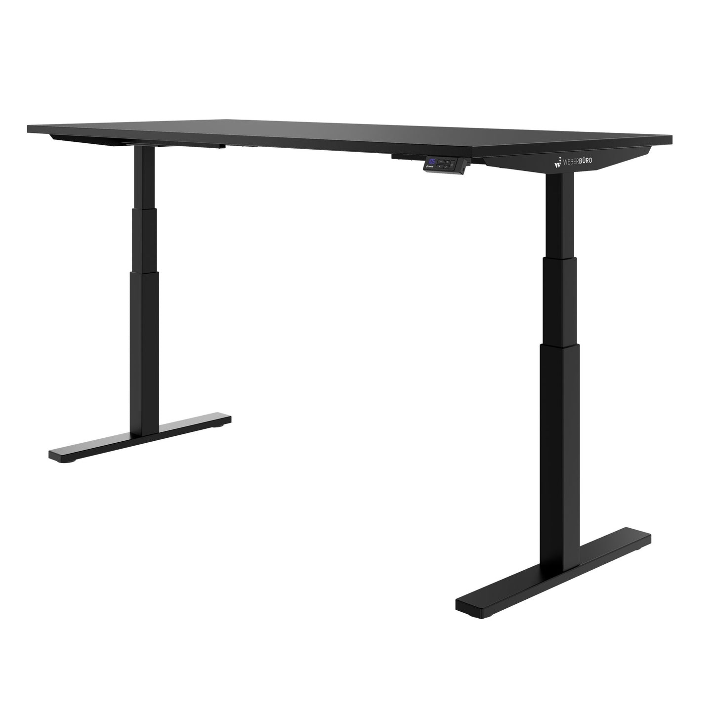 TELDRA Office, Bureau à 2 moteurs | 1600 - 1800 x 800 mm, réglable à hauteur électrique, charbon de bois en linoléum