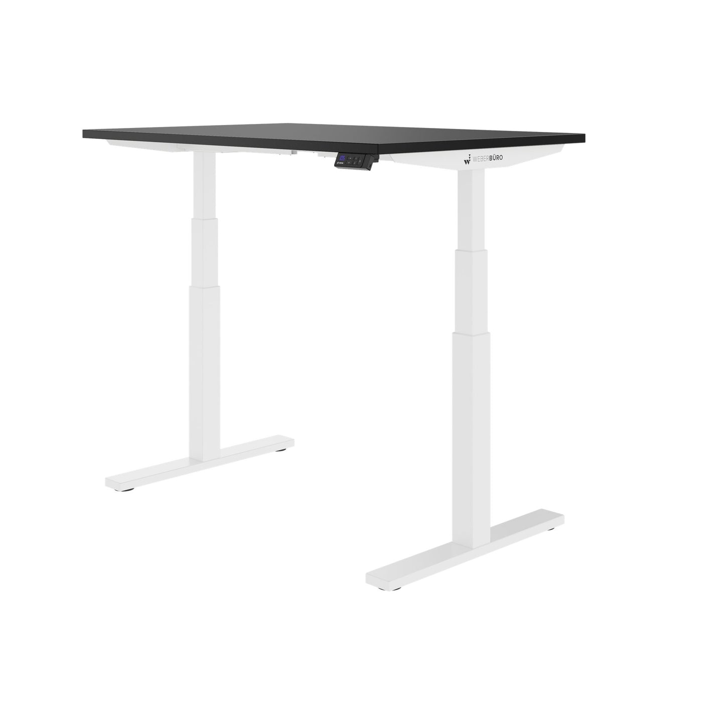 TELDRA Office, Bureau à 2 moteurs | 1600 - 1800 x 800 mm, réglable à hauteur électrique, charbon de bois en linoléum