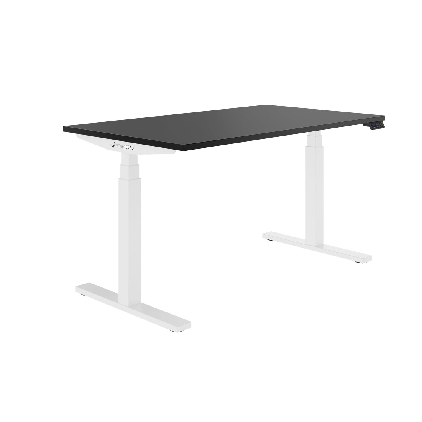 TELDRA Office, Bureau à 2 moteurs | 1600 - 1800 x 800 mm, réglable à hauteur électrique, charbon de bois en linoléum