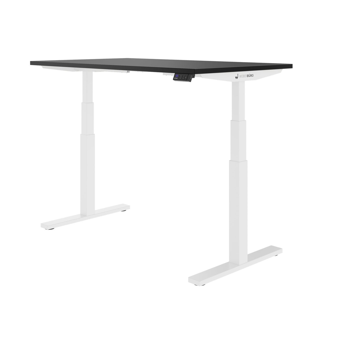TELDRA Office, Bureau à 2 moteurs | 1600 - 1800 x 800 mm, réglable à hauteur électrique, charbon de bois en linoléum