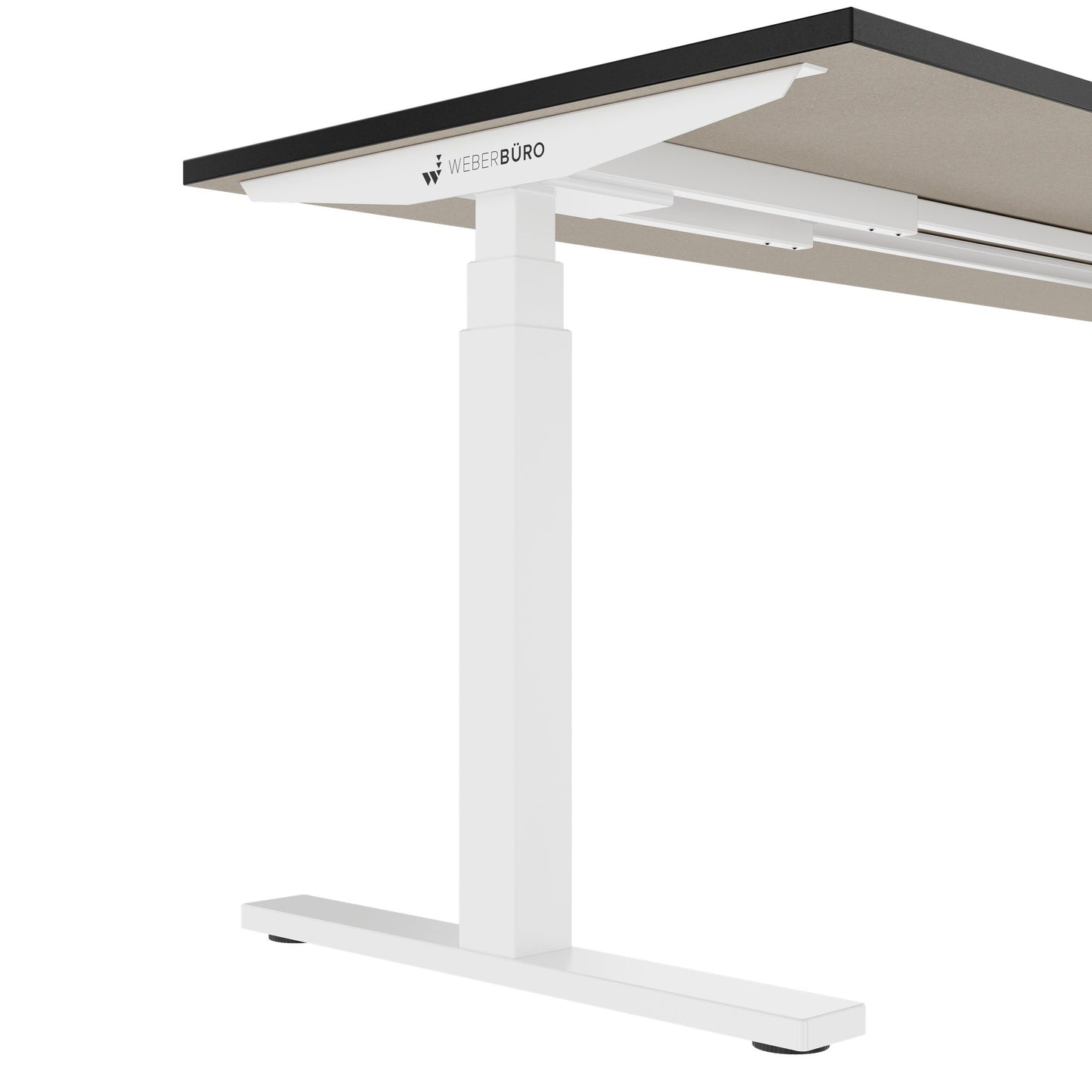 TELDRA Office, Bureau à 2 moteurs | 1600 - 1800 x 800 mm, réglable à hauteur électrique, charbon de bois en linoléum