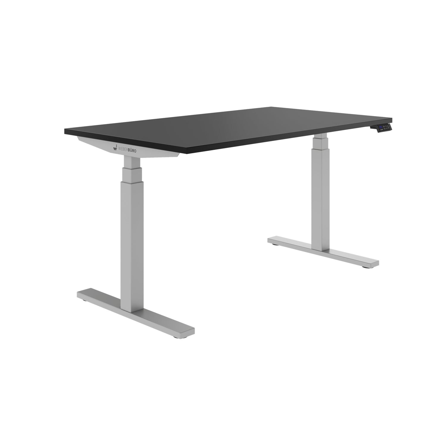 TELDRA Office, Bureau à 2 moteurs | 1600 - 1800 x 800 mm, réglable à hauteur électrique, charbon de bois en linoléum