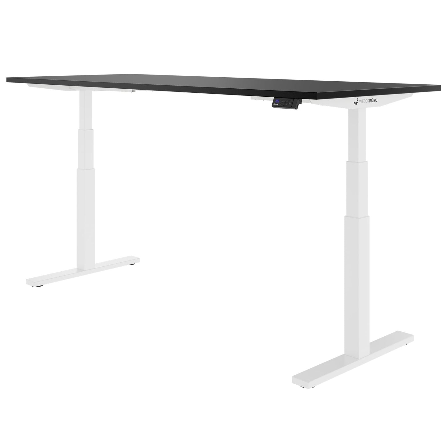 TELDRA Office, Bureau à 2 moteurs | 1600 - 1800 x 800 mm, réglable à hauteur électrique, charbon de bois en linoléum