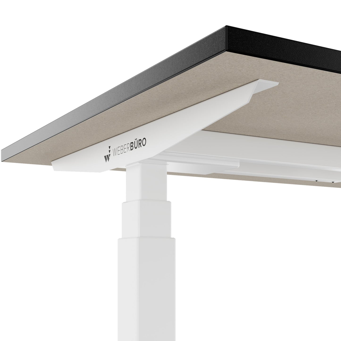 TELDRA Office, Bureau à 2 moteurs | 1600 - 1800 x 800 mm, réglable à hauteur électrique, charbon de bois en linoléum