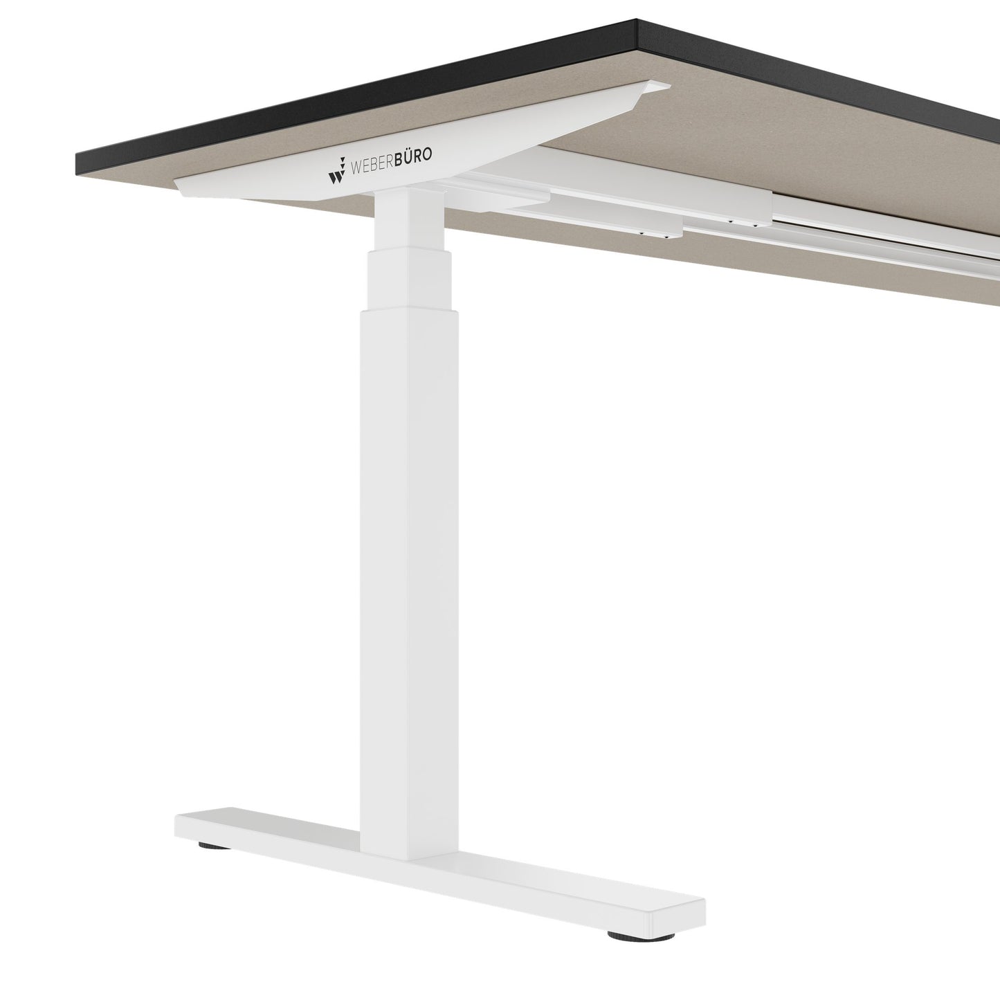 TELDRA Office, Bureau à 2 moteurs | 1600 - 1800 x 800 mm, réglable à hauteur électrique, charbon de bois en linoléum