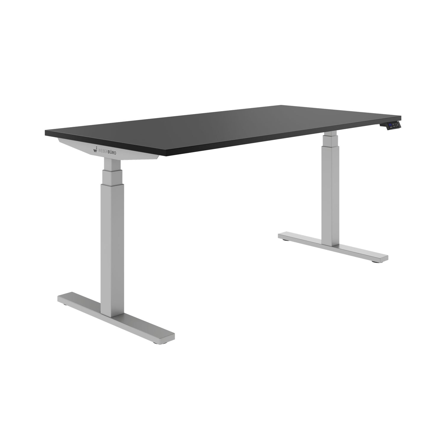 TELDRA Office, Bureau à 2 moteurs | 1600 - 1800 x 800 mm, réglable à hauteur électrique, charbon de bois en linoléum